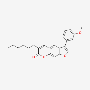 6-hexyl-3-(3-methoxyphenyl)-5,9-dimethyl-7H-furo[3,2-g]chromen-7-one