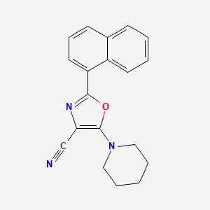 molecular formula C19H17N3O B11131667 2-(Naphthalen-1-yl)-5-(piperidin-1-yl)-1,3-oxazole-4-carbonitrile 