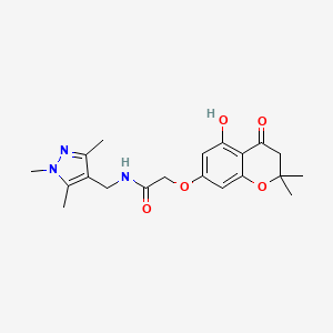 2-[(5-hydroxy-2,2-dimethyl-4-oxo-3,4-dihydro-2H-chromen-7-yl)oxy]-N-[(1,3,5-trimethyl-1H-pyrazol-4-yl)methyl]acetamide