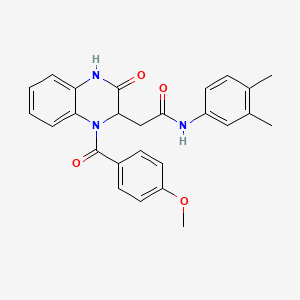 N-(3,4-dimethylphenyl)-2-{1-[(4-methoxyphenyl)carbonyl]-3-oxo-1,2,3,4-tetrahydroquinoxalin-2-yl}acetamide