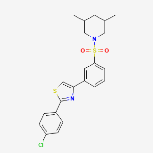 2-(4-Chlorophenyl)-4-{3-[(3,5-dimethylpiperidino)sulfonyl]phenyl}-1,3-thiazole