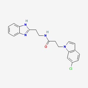 N-[2-(1H-1,3-benzimidazol-2-yl)ethyl]-3-(6-chloro-1H-indol-1-yl)propanamide