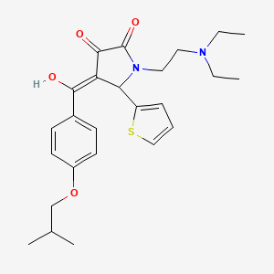 molecular formula C25H32N2O4S B11131752 1-[2-(diethylamino)ethyl]-3-hydroxy-4-{[4-(2-methylpropoxy)phenyl]carbonyl}-5-(thiophen-2-yl)-1,5-dihydro-2H-pyrrol-2-one 