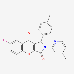 molecular formula C24H17FN2O3 B11131774 7-Fluoro-1-(4-methylphenyl)-2-(4-methylpyridin-2-yl)-1,2-dihydrochromeno[2,3-c]pyrrole-3,9-dione 