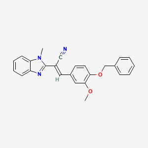 (2E)-3-[4-(benzyloxy)-3-methoxyphenyl]-2-(1-methyl-1H-benzimidazol-2-yl)prop-2-enenitrile