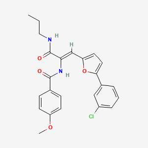 molecular formula C24H23ClN2O4 B11131817 (2Z)-3-[5-(3-chlorophenyl)furan-2-yl]-2-[(4-methoxyphenyl)formamido]-N-propylprop-2-enamide 