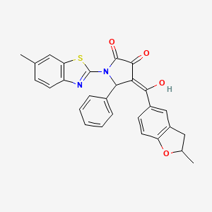 3-hydroxy-1-(6-methyl-1,3-benzothiazol-2-yl)-4-[(2-methyl-2,3-dihydro-1-benzofuran-5-yl)carbonyl]-5-phenyl-1,5-dihydro-2H-pyrrol-2-one