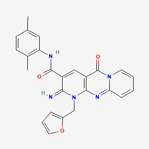 N-(2,5-dimethylphenyl)-7-(furan-2-ylmethyl)-6-imino-2-oxo-1,7,9-triazatricyclo[8.4.0.03,8]tetradeca-3(8),4,9,11,13-pentaene-5-carboxamide