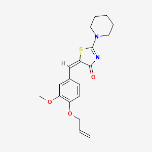 (5E)-5-[3-methoxy-4-(prop-2-en-1-yloxy)benzylidene]-2-(piperidin-1-yl)-1,3-thiazol-4(5H)-one