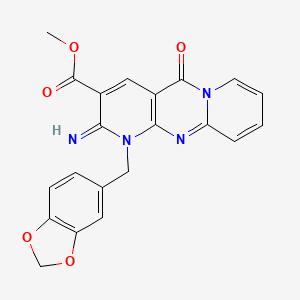 methyl 7-[(2H-1,3-benzodioxol-5-yl)methyl]-6-imino-2-oxo-1,7,9-triazatricyclo[8.4.0.0^{3,8}]tetradeca-3(8),4,9,11,13-pentaene-5-carboxylate