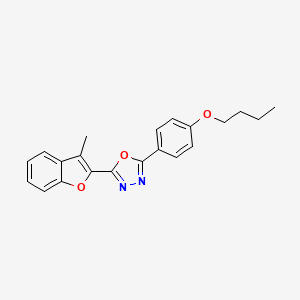 2-(4-Butoxyphenyl)-5-(3-methyl-1-benzofuran-2-yl)-1,3,4-oxadiazole