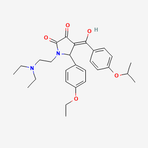 molecular formula C28H36N2O5 B11131959 1-[2-(diethylamino)ethyl]-5-(4-ethoxyphenyl)-3-hydroxy-4-{[4-(propan-2-yloxy)phenyl]carbonyl}-1,5-dihydro-2H-pyrrol-2-one 