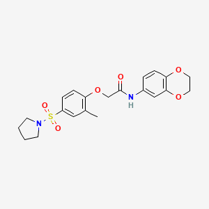 N-(2,3-dihydro-1,4-benzodioxin-6-yl)-2-[2-methyl-4-(pyrrolidin-1-ylsulfonyl)phenoxy]acetamide