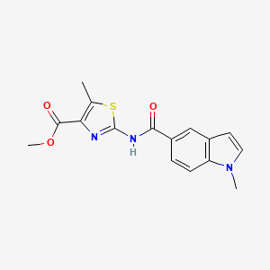 molecular formula C16H15N3O3S B11131975 methyl 5-methyl-2-{[(1-methyl-1H-indol-5-yl)carbonyl]amino}-1,3-thiazole-4-carboxylate 