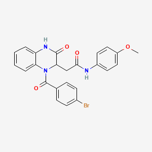 2-{1-[(4-bromophenyl)carbonyl]-3-oxo-1,2,3,4-tetrahydroquinoxalin-2-yl}-N-(4-methoxyphenyl)acetamide