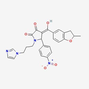 3-hydroxy-1-[3-(1H-imidazol-1-yl)propyl]-4-(2-methyl-2,3-dihydro-1-benzofuran-5-carbonyl)-5-(4-nitrophenyl)-2,5-dihydro-1H-pyrrol-2-one