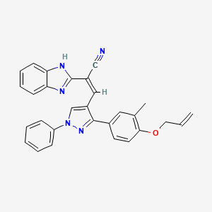 (2Z)-2-(1H-benzimidazol-2-yl)-3-{3-[3-methyl-4-(prop-2-en-1-yloxy)phenyl]-1-phenyl-1H-pyrazol-4-yl}prop-2-enenitrile