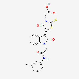 2-{5-[(3Z)-1-{[(3-methylphenyl)carbamoyl]methyl}-2-oxo-2,3-dihydro-1H-indol-3-ylidene]-4-oxo-2-sulfanylidene-1,3-thiazolidin-3-yl}acetic acid