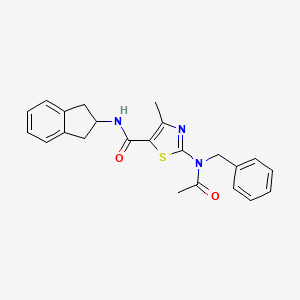 molecular formula C23H23N3O2S B11132038 2-[acetyl(benzyl)amino]-N-(2,3-dihydro-1H-inden-2-yl)-4-methyl-1,3-thiazole-5-carboxamide 