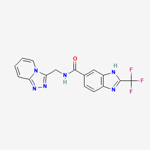 N-([1,2,4]triazolo[4,3-a]pyridin-3-ylmethyl)-2-(trifluoromethyl)-1H-benzimidazole-5-carboxamide