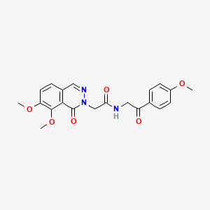 molecular formula C21H21N3O6 B11132054 2-[7,8-dimethoxy-1-oxo-2(1H)-phthalazinyl]-N-[2-(4-methoxyphenyl)-2-oxoethyl]acetamide 