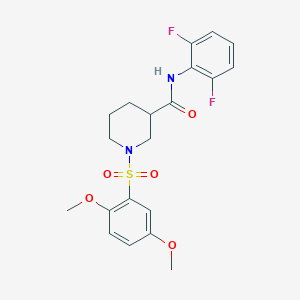 molecular formula C20H22F2N2O5S B11132062 N-(2,6-Difluorophenyl)-1-(2,5-dimethoxybenzenesulfonyl)piperidine-3-carboxamide 