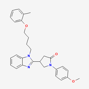 1-(4-methoxyphenyl)-4-{1-[4-(2-methylphenoxy)butyl]-1H-benzimidazol-2-yl}pyrrolidin-2-one