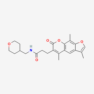 N-(tetrahydro-2H-pyran-4-ylmethyl)-3-(3,5,9-trimethyl-7-oxo-7H-furo[3,2-g]chromen-6-yl)propanamide