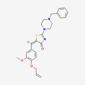 (5E)-2-(4-benzylpiperazin-1-yl)-5-[3-methoxy-4-(prop-2-en-1-yloxy)benzylidene]-1,3-thiazol-4(5H)-one