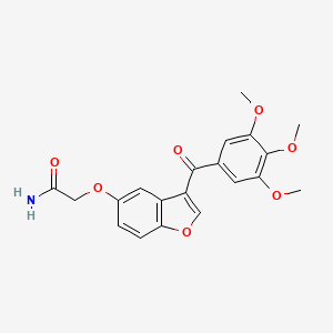 molecular formula C20H19NO7 B11132123 2-{[3-(3,4,5-Trimethoxybenzoyl)-1-benzofuran-5-yl]oxy}acetamide 