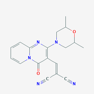 molecular formula C18H17N5O2 B11132126 {[2-(2,6-dimethylmorpholin-4-yl)-4-oxo-4H-pyrido[1,2-a]pyrimidin-3-yl]methylidene}propanedinitrile 