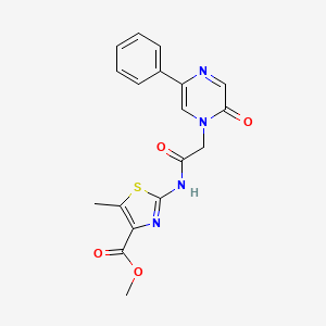 molecular formula C18H16N4O4S B11132139 methyl 5-methyl-2-{[(2-oxo-5-phenylpyrazin-1(2H)-yl)acetyl]amino}-1,3-thiazole-4-carboxylate 