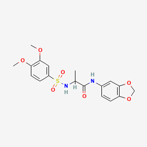 N-Benzo[1,3]dioxol-5-yl-2-(3,4-dimethoxy-benzenesulfonylamino)-propionamide