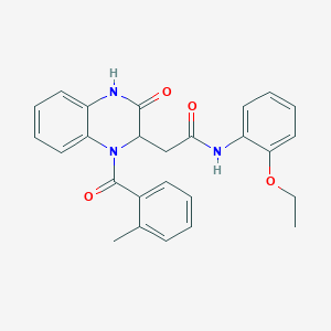 molecular formula C26H25N3O4 B11132186 N-(2-ethoxyphenyl)-2-{1-[(2-methylphenyl)carbonyl]-3-oxo-1,2,3,4-tetrahydroquinoxalin-2-yl}acetamide 