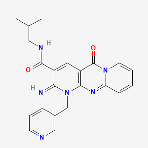 6-imino-N-(2-methylpropyl)-2-oxo-7-(pyridin-3-ylmethyl)-1,7,9-triazatricyclo[8.4.0.03,8]tetradeca-3(8),4,9,11,13-pentaene-5-carboxamide