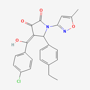 4-[(4-chlorophenyl)carbonyl]-5-(4-ethylphenyl)-3-hydroxy-1-(5-methyl-1,2-oxazol-3-yl)-1,5-dihydro-2H-pyrrol-2-one