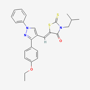 (5Z)-5-{[3-(4-ethoxyphenyl)-1-phenyl-1H-pyrazol-4-yl]methylidene}-3-(2-methylpropyl)-2-thioxo-1,3-thiazolidin-4-one