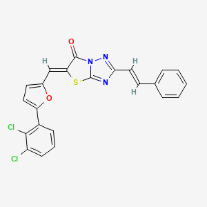 molecular formula C23H13Cl2N3O2S B11132225 (5Z)-5-{[5-(2,3-dichlorophenyl)furan-2-yl]methylidene}-2-[(E)-2-phenylethenyl][1,3]thiazolo[3,2-b][1,2,4]triazol-6(5H)-one 