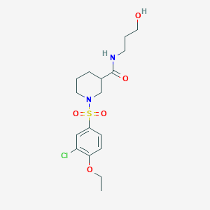 1-(3-Chloro-4-ethoxybenzenesulfonyl)-N-(3-hydroxypropyl)piperidine-3-carboxamide