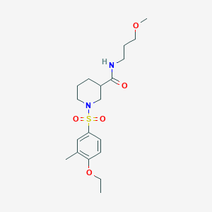 molecular formula C19H30N2O5S B11132240 1-(4-Ethoxy-3-methylbenzenesulfonyl)-N-(3-methoxypropyl)piperidine-3-carboxamide 