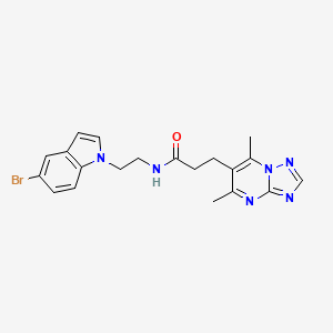 molecular formula C20H21BrN6O B11132243 N-[2-(5-bromo-1H-indol-1-yl)ethyl]-3-(5,7-dimethyl[1,2,4]triazolo[1,5-a]pyrimidin-6-yl)propanamide 