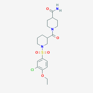 molecular formula C20H28ClN3O5S B11132254 1-({1-[(3-Chloro-4-ethoxyphenyl)sulfonyl]piperidin-3-yl}carbonyl)piperidine-4-carboxamide 