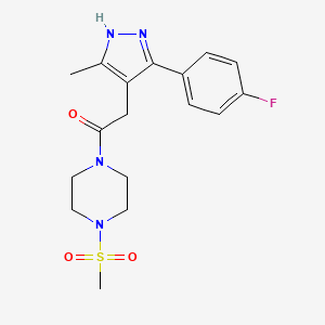 molecular formula C17H21FN4O3S B11132260 2-[5-(4-fluorophenyl)-3-methyl-1H-pyrazol-4-yl]-1-[4-(methylsulfonyl)piperazin-1-yl]ethanone 