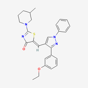 5-{(Z)-1-[3-(3-ethoxyphenyl)-1-phenyl-1H-pyrazol-4-yl]methylidene}-2-(3-methylpiperidino)-1,3-thiazol-4-one