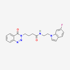 N-[2-(6-fluoro-1H-indol-1-yl)ethyl]-4-(4-oxo-1,2,3-benzotriazin-3(4H)-yl)butanamide