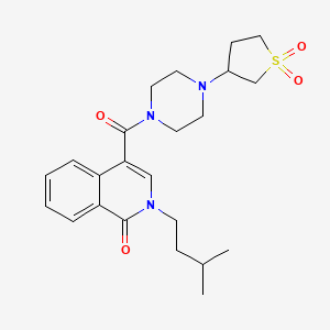 molecular formula C23H31N3O4S B11132279 4-{[4-(1,1-dioxidotetrahydrothiophen-3-yl)piperazin-1-yl]carbonyl}-2-(3-methylbutyl)isoquinolin-1(2H)-one 