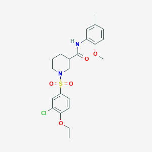 1-(3-Chloro-4-ethoxybenzenesulfonyl)-N-(2-methoxy-5-methylphenyl)piperidine-3-carboxamide