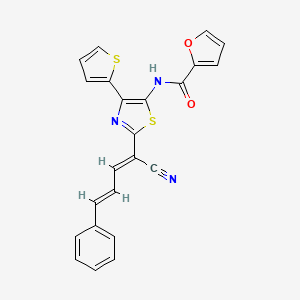 molecular formula C23H15N3O2S2 B11132299 N-{2-[(1E,3E)-1-cyano-4-phenylbuta-1,3-dien-1-yl]-4-(thiophen-2-yl)-1,3-thiazol-5-yl}furan-2-carboxamide 