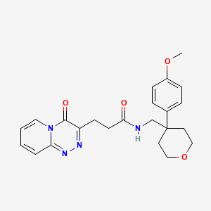 N-{[4-(4-methoxyphenyl)tetrahydro-2H-pyran-4-yl]methyl}-3-(4-oxo-4H-pyrido[2,1-c][1,2,4]triazin-3-yl)propanamide