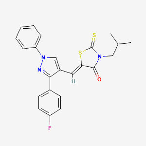 (5Z)-5-{[3-(4-fluorophenyl)-1-phenyl-1H-pyrazol-4-yl]methylidene}-3-(2-methylpropyl)-2-thioxo-1,3-thiazolidin-4-one